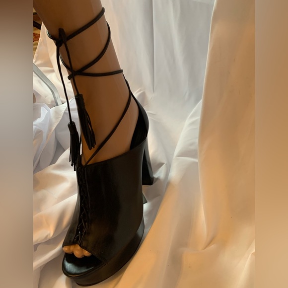 Michael Kors Collection Black Leather Platforms - Picture 1 of 9